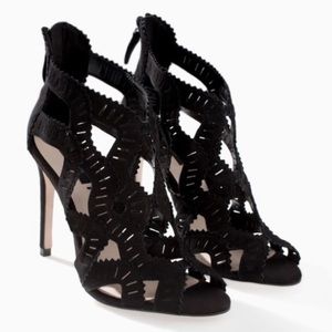 Zara Leather Crisscross High Heel Sandals